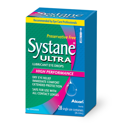 Systane ultra preservative free lubricant eye drops for dry eyes